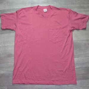 Vintage Pocket T Shirt Red Blank T-Shirt Size Men’s Large 42-44 USA